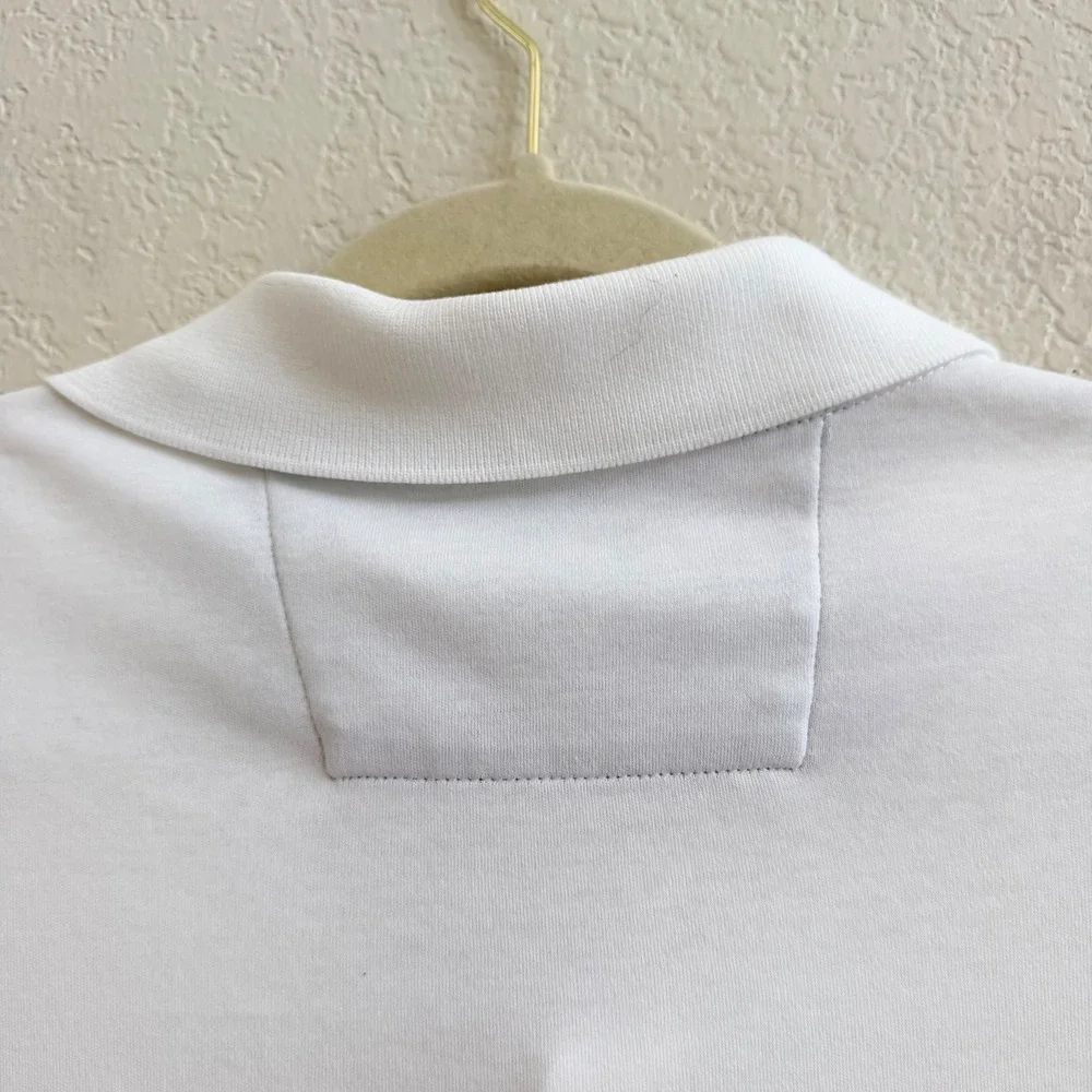 Banana Republic Mens Dress Polo Shirt White Short Sleeve Cotton Size M